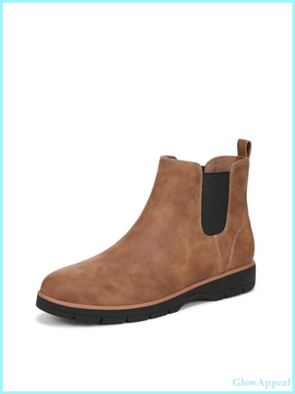 Women's Chelsea Ankle Boots Faux Leather Slip On Lug Sole